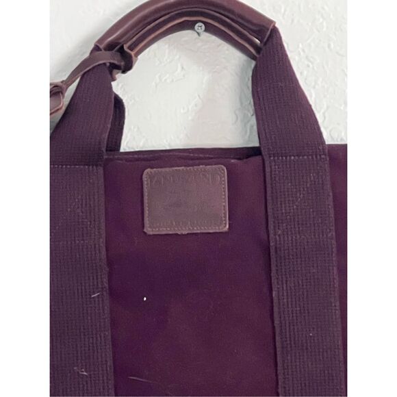 Lands End Canvas Square Rigger Briefcase Messenger USA Made  Lands\' End Square Rigger Shoulder Canvas Messenger Bag Pack Maroon Vtg 90s